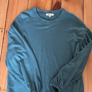 Madewell Teal Bell Sleeved Drop Shoulder Sweater Shirt XXS
